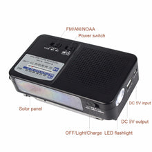 NOAA Weather Alert Poratble Radio FM/AM Solar Hand Crank Dynamo Emergency Tool DC 5V USB Radio Station With Flashlight Y4185A