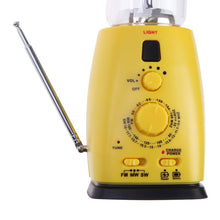 Portable Outdoor Camping Lamp Solar Hand Crank 8 LED Camping Lantern with AM FM NOAA Weather Radio