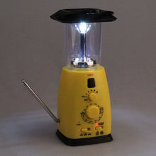 Portable Outdoor Camping Lamp Solar Hand Crank 8 LED Camping Lantern with AM FM NOAA Weather Radio