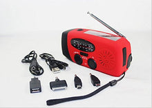 Emergency Solar Hand Crank Self Powered AM/FM/NOAA Weather Radio, 50 lumen LED Flashlight and 1000mAh Smart Pho